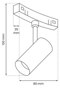 LED Reflektor za tračni sistem MAGNETIC TRACK LED/7W/48V 4000K črna