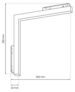 LED Svetilka za tračni sistem MAGNETNI TREK L-DOWN LED/24W/48V 4000K črna