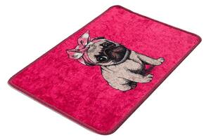 Rožnata kopalniška preproga 40x60 cm Pink Pug – Foutastic