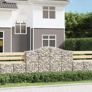 VidaXL Obokane gabion košare 7 kosov 200x50x120/140cm pocinkano železo