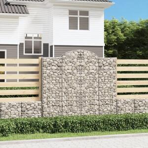 VidaXL Obokane gabion košare 7 kosov 200x30x180/200cm pocinkano železo