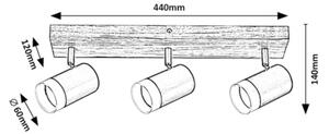 Rabalux 73123 - Stropni reflektor TORAS 3xGU10/5W/230V hrast