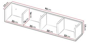 Stenska polica LOTIKO 17x95 cm bela