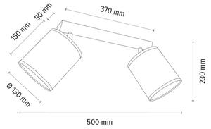 Spot-Light 2027400411549 - Reflektor BENITA 2xE27/25W/230V hrast