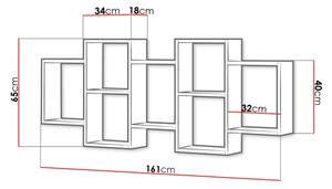 Stenska polica TRIO 65x161 cm hrast wotan