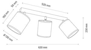 Spot-Light 2037400511527 - Reflektor BENITA 3xE27/25W/230V hrast