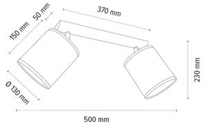 Spot-Light 2027400411527 - Reflektor BENITA 2xE27/25W/230V hrast