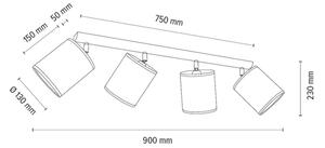 Spot-Light 2047400611527 - Reflektor BENITA 4xE27/25W/230V hrast