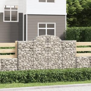 VidaXL Obokane gabion košare 15kosov 200x50x120/140cm pocinkano železo