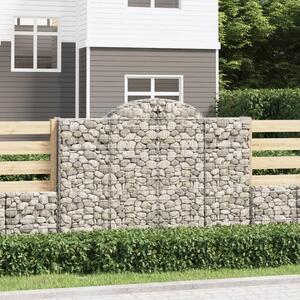 VidaXL Obokane gabion košare 7 kosov 200x30x140/160cm pocinkano železo