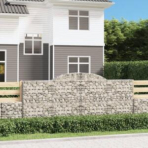 VidaXL Obokane gabion košare 7 kosa 300x30x120/140 cm pocinkano železo