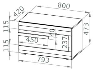 Shoe cabinet SARPA 50x80 cm bela/rjava