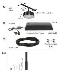 Paulmann 94479 - SET 5xLED/5W Reflektor CIRCLE 230V črna