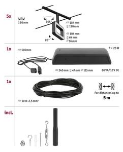 Paulmann 94485 - SET 5xLED/4,8W Reflektor FRAME 230V črna