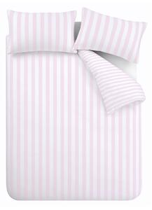 Bela/rožnata podaljšana posteljnina za zakonsko posteljo 230x220 cm Stripe Tease – Sassy B