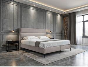 BOXSPRING POSTELJA x , tekstil, leseni material krem barve