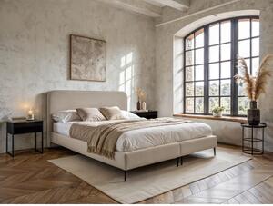 BOXSPRING POSTELJA x , tekstil, leseni material bež