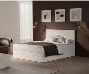 POSTELJA Z VZMETNICO 160 cm x 200 cm , tekstil krem barve