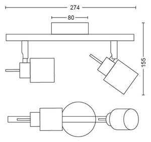 Philips - Reflektor MERANTI 2xGU10/35W/230V bela