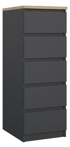 Temno siva komoda 40x111x50 cm Naia – Tvilum