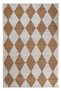 Ročno tkana preproga iz mešanice jute v beli in naravni barvi 120x170 cm Effie Diamond – Flair Rugs