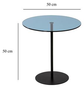 Stranska mizica CHILL 50x50 cm črna/modra
