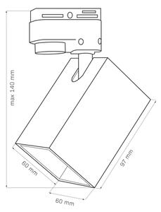 Reflektor za tračni sistem SQUARE 1xGU10/10W/230V črna