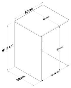 Omarica za pralni stroj RANI 65x91,8 cm bela/rjava