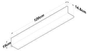Stenska polica RANI 120x15 cm rjava/antracit