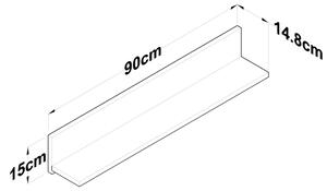 Stenska polica RANI 90x15 cm rjava