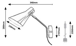Rabalux 4504 - Stenska svetilka ALFONS 1xE27/25W/230V