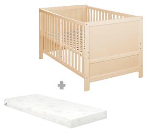 Otroška posteljica z nastavljivo višino 70x140 cm v naravni barvi Easy Sleep – Roba