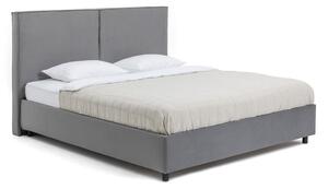Siva oblazinjena zakonska postelja s prostorom za shranjevanje z letvenim dnom 160x200 cm Myra Bold – Bonami Selection