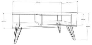 Klubska mizica IONIS 40x90 cm rjava/bela