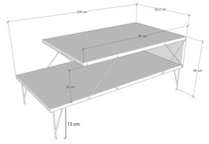 Klubska mizica LOIRE 40x100 cm bela