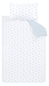 Bela/modra enojna bombažna otroška posteljnina 135x200 cm Mini Star & Stripes – Bianca