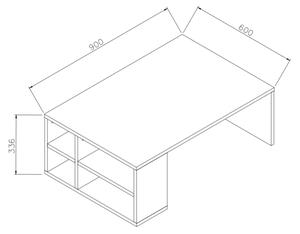 Klubska mizica DEFNE 34x90 cm bela