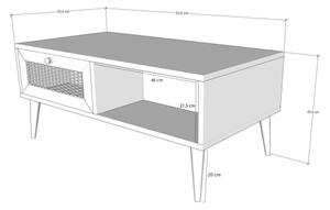 Klubska mizica SIDYMA 45x97 cm rjava