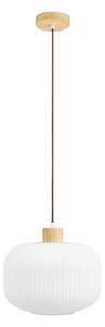 Bela viseča svetilka s steklenim senčilom ø 30 cm Argalo – House Nordic