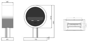 InFire - BIO kamin pr. 72,5 cm bela