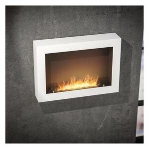 InFire - Stenski BIO kamin 80x56 cm 3kW bela