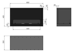 InFire - Kotni BIO kamin 80x45 cm 3kW črna