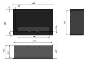 InFire - Kotni BIO kamin 84x54 cm 3kW črna