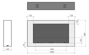 InFire - Stenski BIO kamin 100x56 cm črna