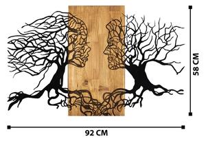 Stenska dekoracija 58x92 cm tree of life les/kovina