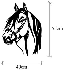 Stenska dekoracija 55x40 cm konj kovina