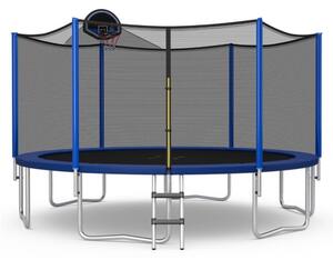 Zunanji trampolin, premer 366 cm, vrtni trampolin, črna + modra