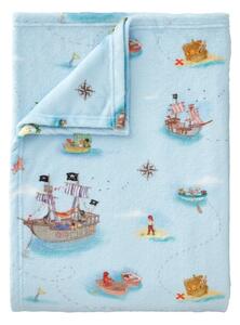 Modra otroška odeja iz mikropliša 150x200 cm Pirates – Belle & Boo