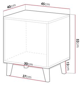 SET 2x Nočna omarica VAMOS 52x45 cm antracit