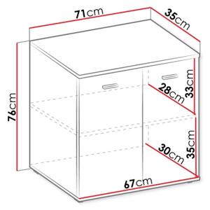 Kabinet MIKE 76x71 cm bela